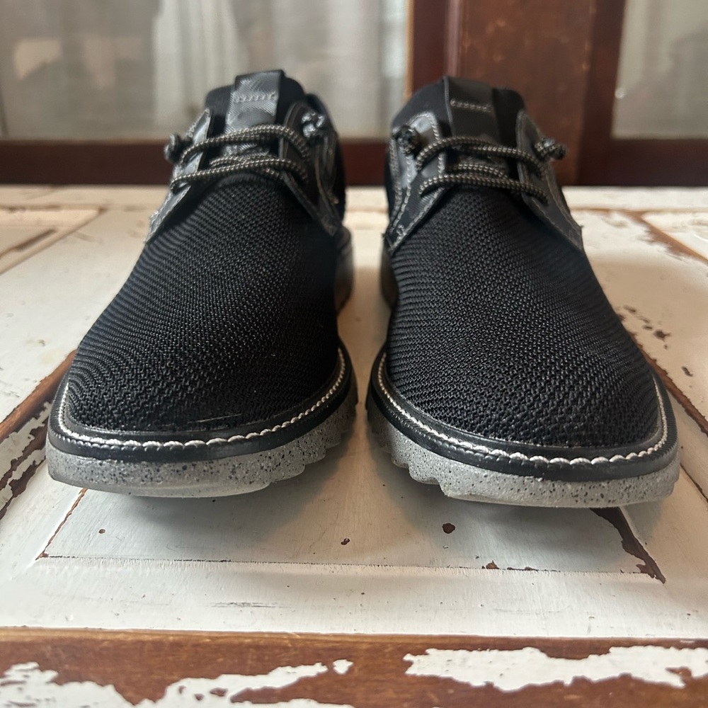 DUNCAN PLAIN TOE MEN'S SHOES SIZE 10.5 M Black KNIT JOHNSTON MURPHY - Picture 2 of 7